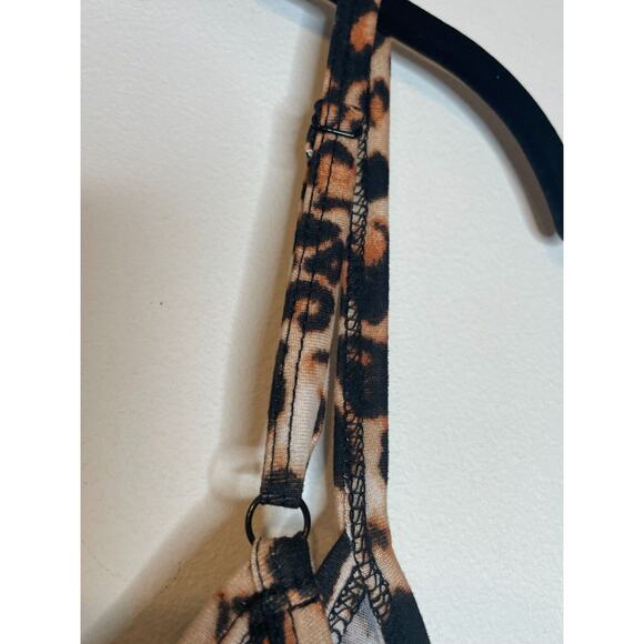 Lock & Love Womens A Line Dress Brown Leopard Medium Animal Print Sleeveless NWT - Picture 4 of 5